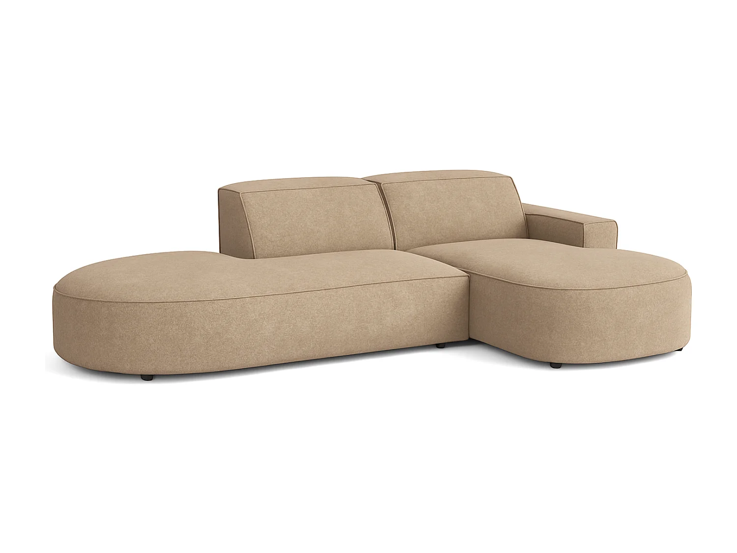 Canapé d’angle modulable  CURSAL G –  angle droit, 284×166×70 cm, marron clair Raven 34 méridiennes arrondies, autoportant