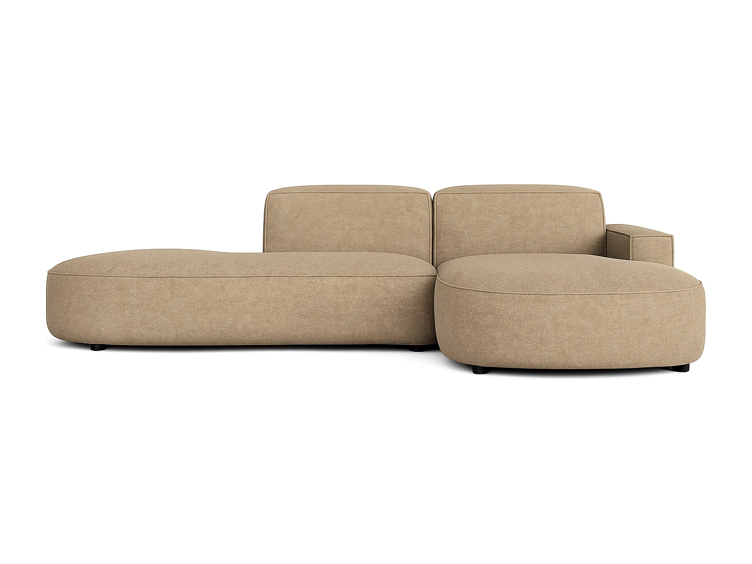 Canapé d’angle modulable  CURSAL G –  angle droit, 284×166×70 cm, marron clair Raven 34 méridiennes arrondies, autoportant