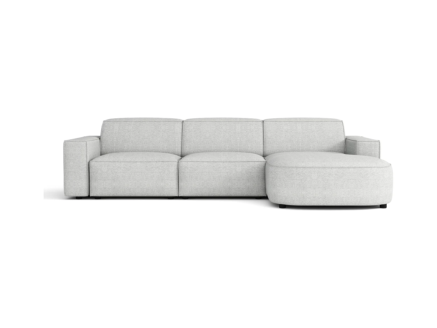 Canapé d’angle modulaire Cursal B droit – 282 × 166 cm, gris clair Raven 6, design moderne