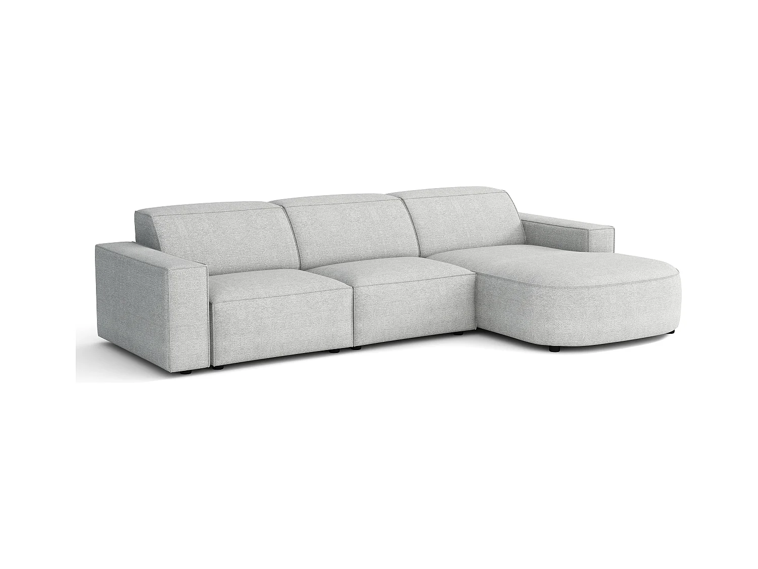 Canapé d’angle modulaire Cursal B droit – 282 × 166 cm, gris clair Raven 6, design moderne