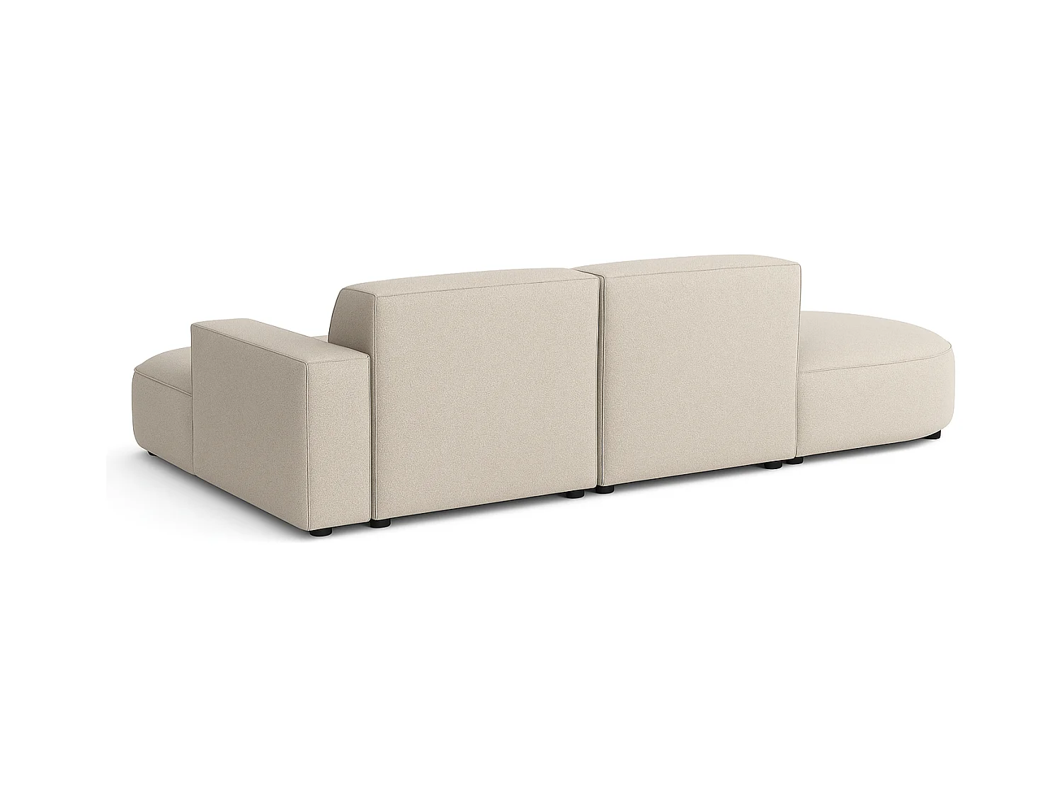 Canapé d’angle modulable  CURSAL G –  angle droit, 284×166×70 cm, crème Raven 24 méridiennes arrondies, autoportant