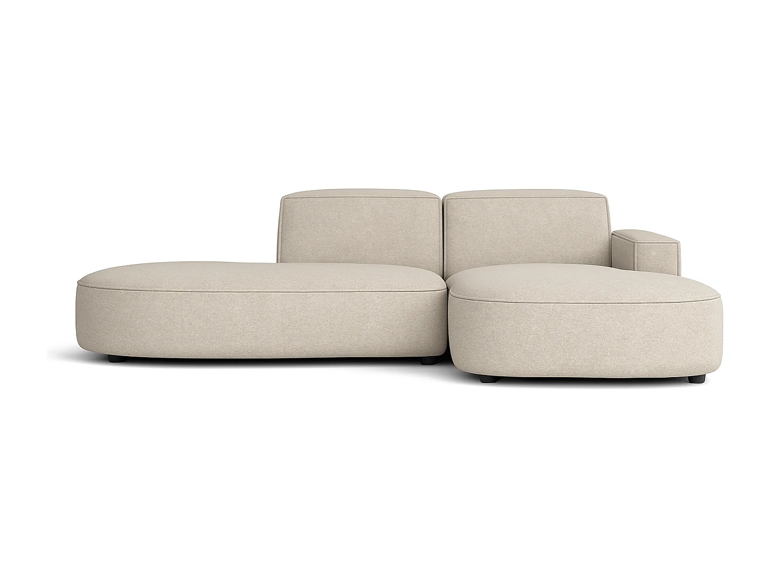 Canapé d’angle modulable  CURSAL G –  angle droit, 284×166×70 cm, crème Raven 24 méridiennes arrondies, autoportant