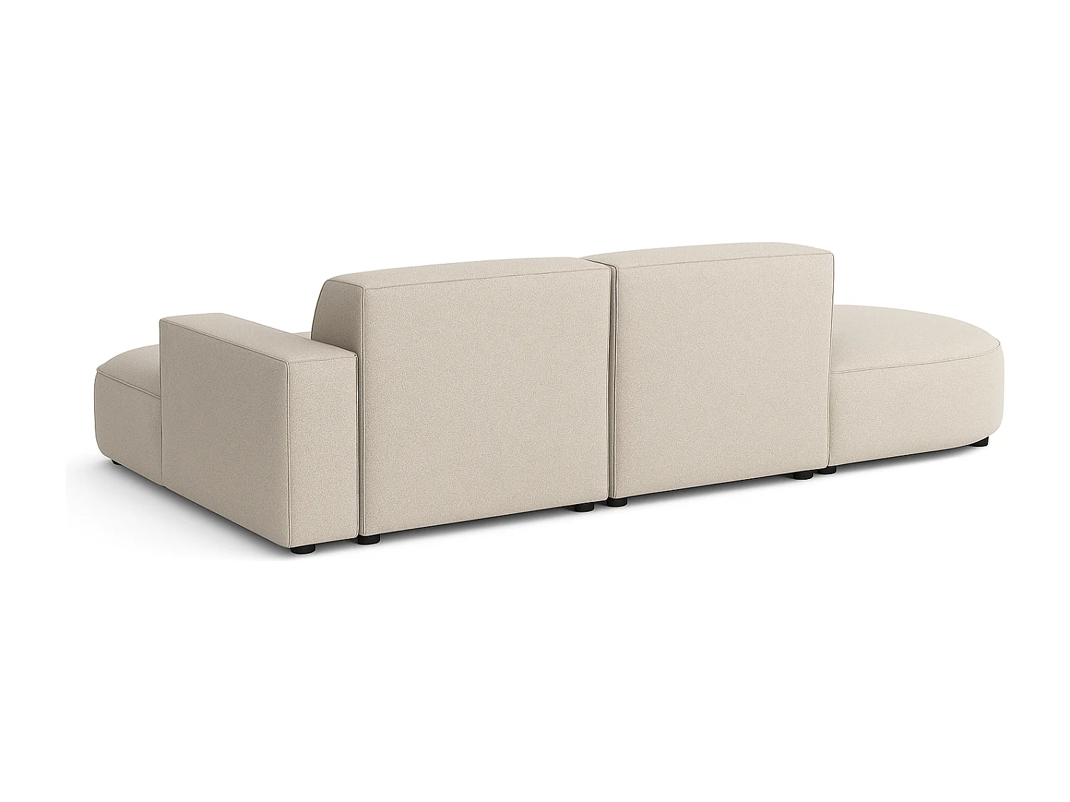 Canapé d’angle modulable  CURSAL G –  angle droit, 284×166×70 cm, crème Raven 24 méridiennes arrondies, autoportant