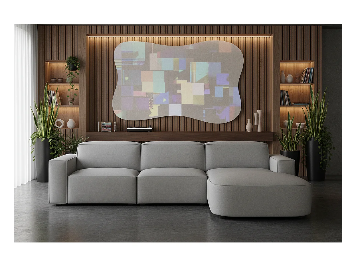 Canapé d’angle modulaire Cursal B droit – 282 × 166 cm, gris  Raven 7, design moderne