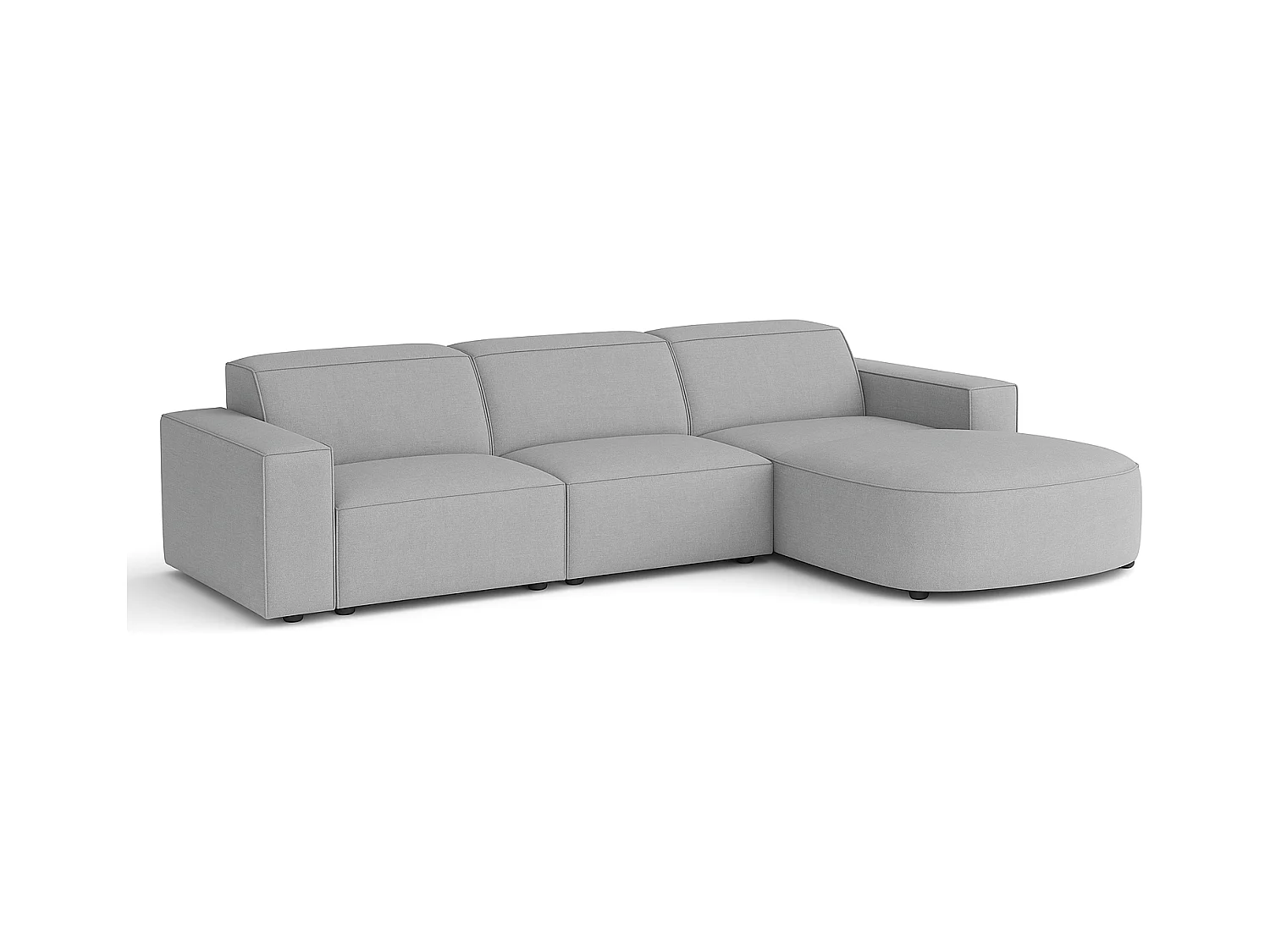 Canapé d’angle modulaire Cursal B droit – 282 × 166 cm, gris  Raven 7, design moderne