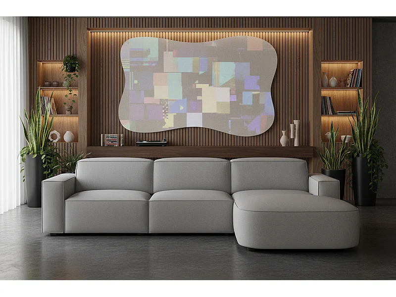 Canapé d’angle modulaire Cursal B droit – 282 × 166 cm, gris  Raven 7, design moderne