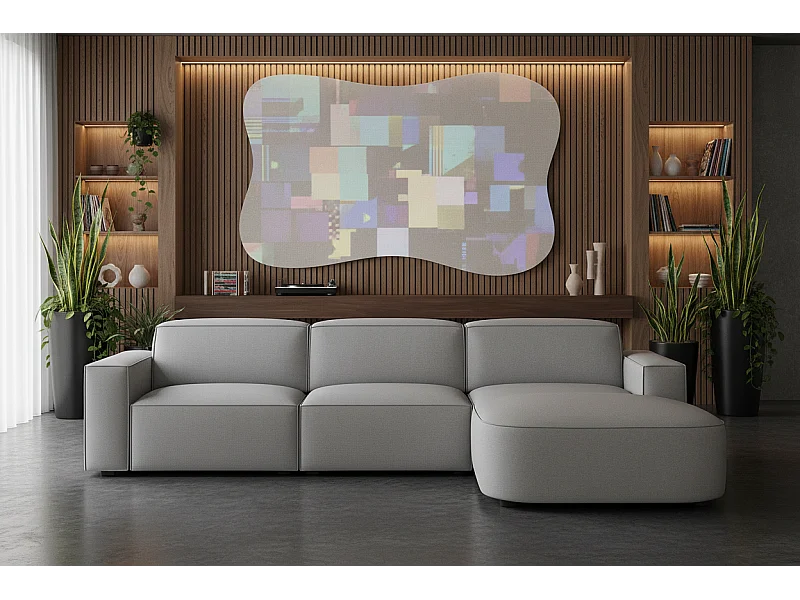 Canapé d’angle modulaire Cursal B droit – 282 × 166 cm, gris  Raven 7, design moderne