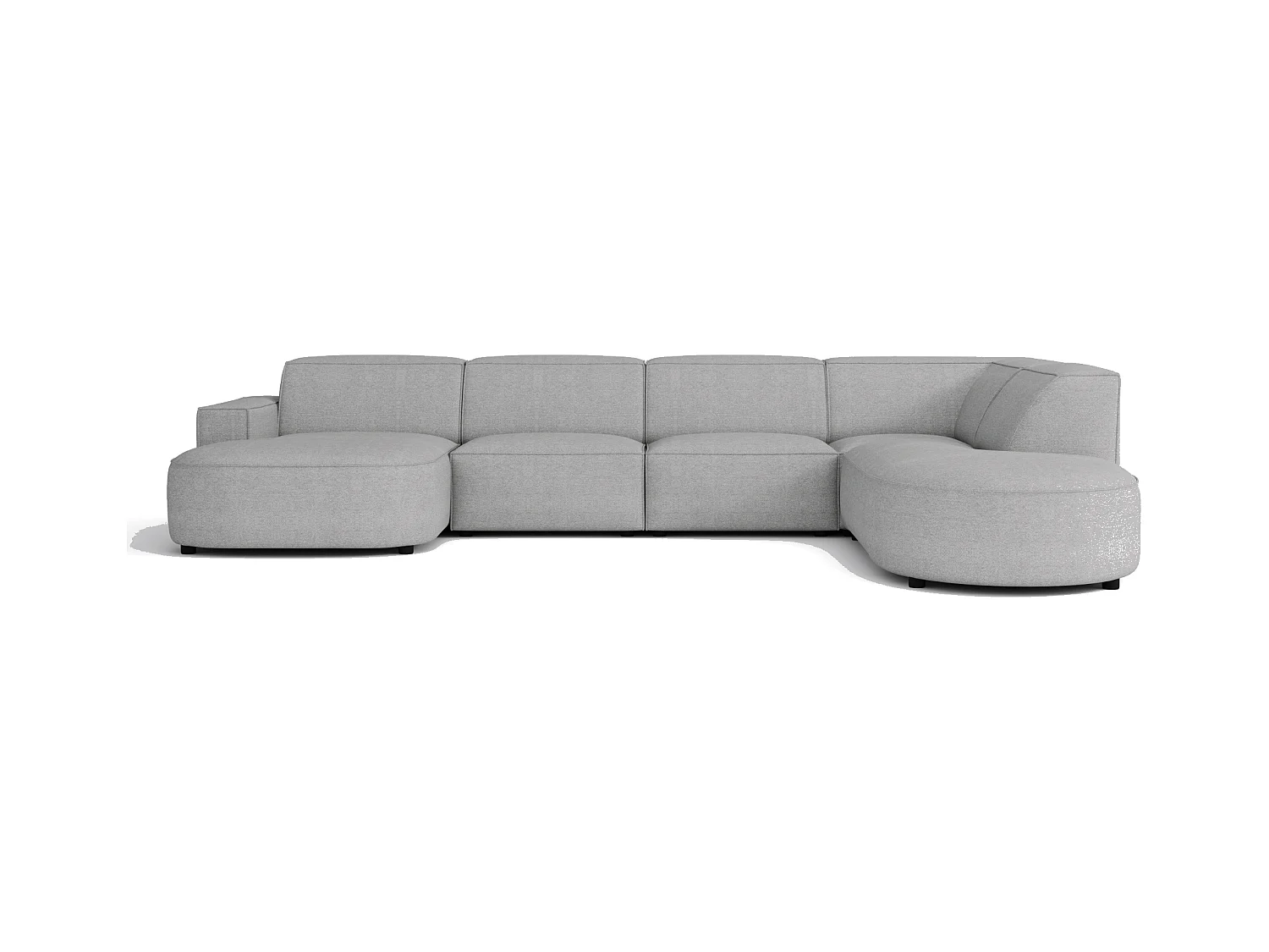 Canapé d’angle modulable CURSAL H – angle gauche,  Raven 7 gris , 364×166/284×70 cm