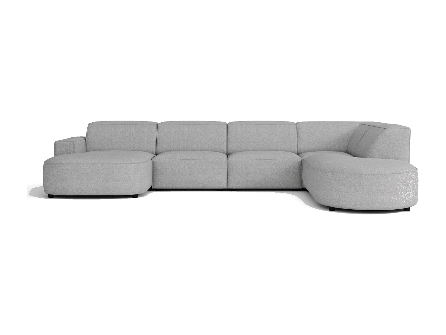 Canapé d’angle modulable CURSAL H – angle gauche,  Raven 7 gris , 364×166/284×70 cm