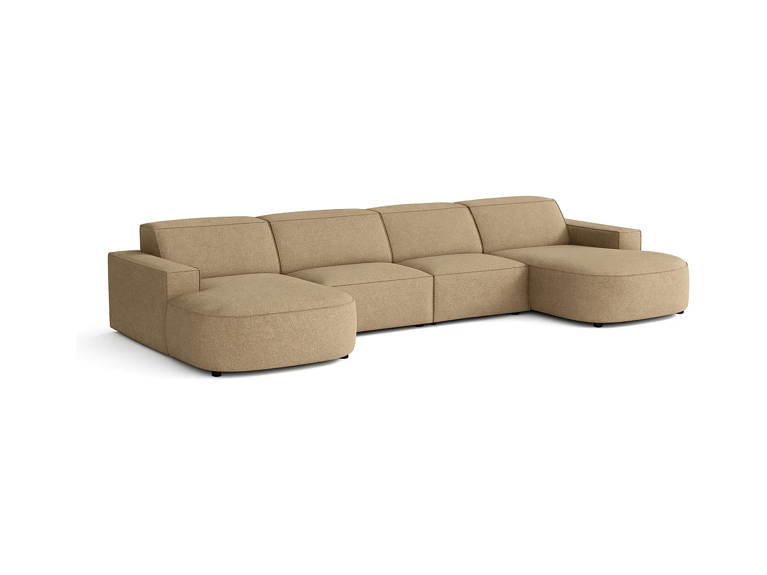 Canapé d’angle modulaire Cursal E – 364 x 166 cm, marron clair Raven 34 , design moderne