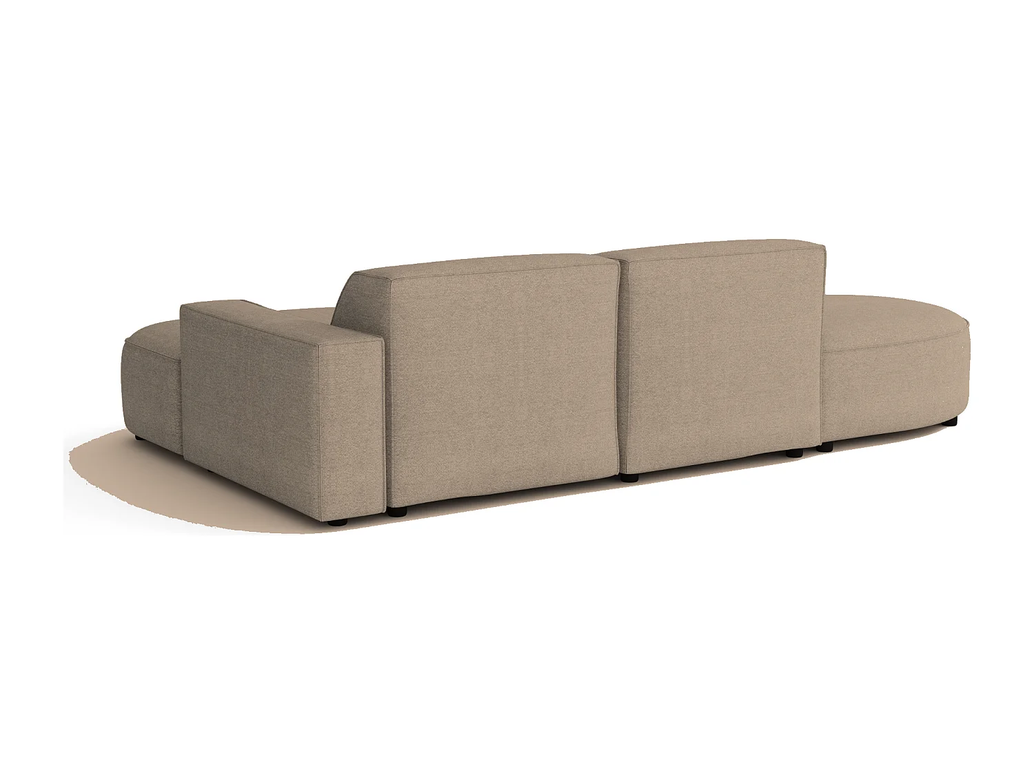 Canapé d’angle modulable  CURSAL G –  angle droit, 284×166×70 cm, beige Raven 30 méridiennes arrondies, autoportant