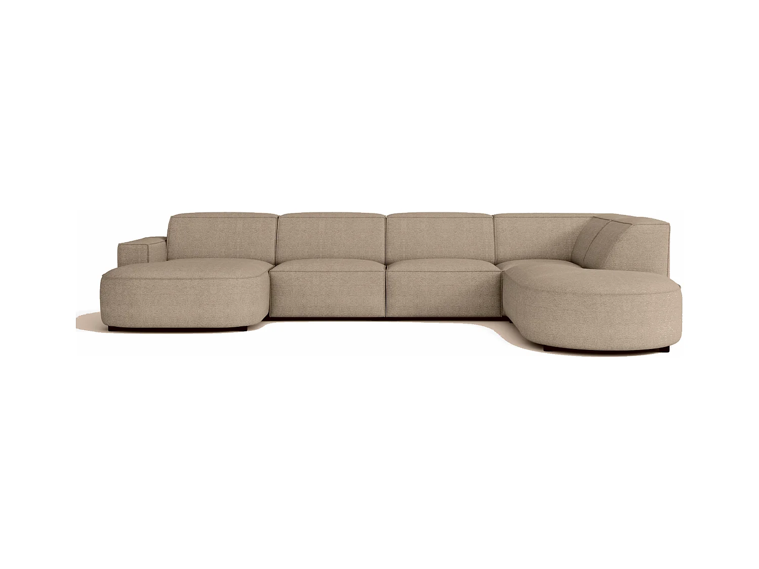 Canapé d’angle modulable CURSAL H – angle gauche,  beige Raven 30 , 364×166/284×70 cm