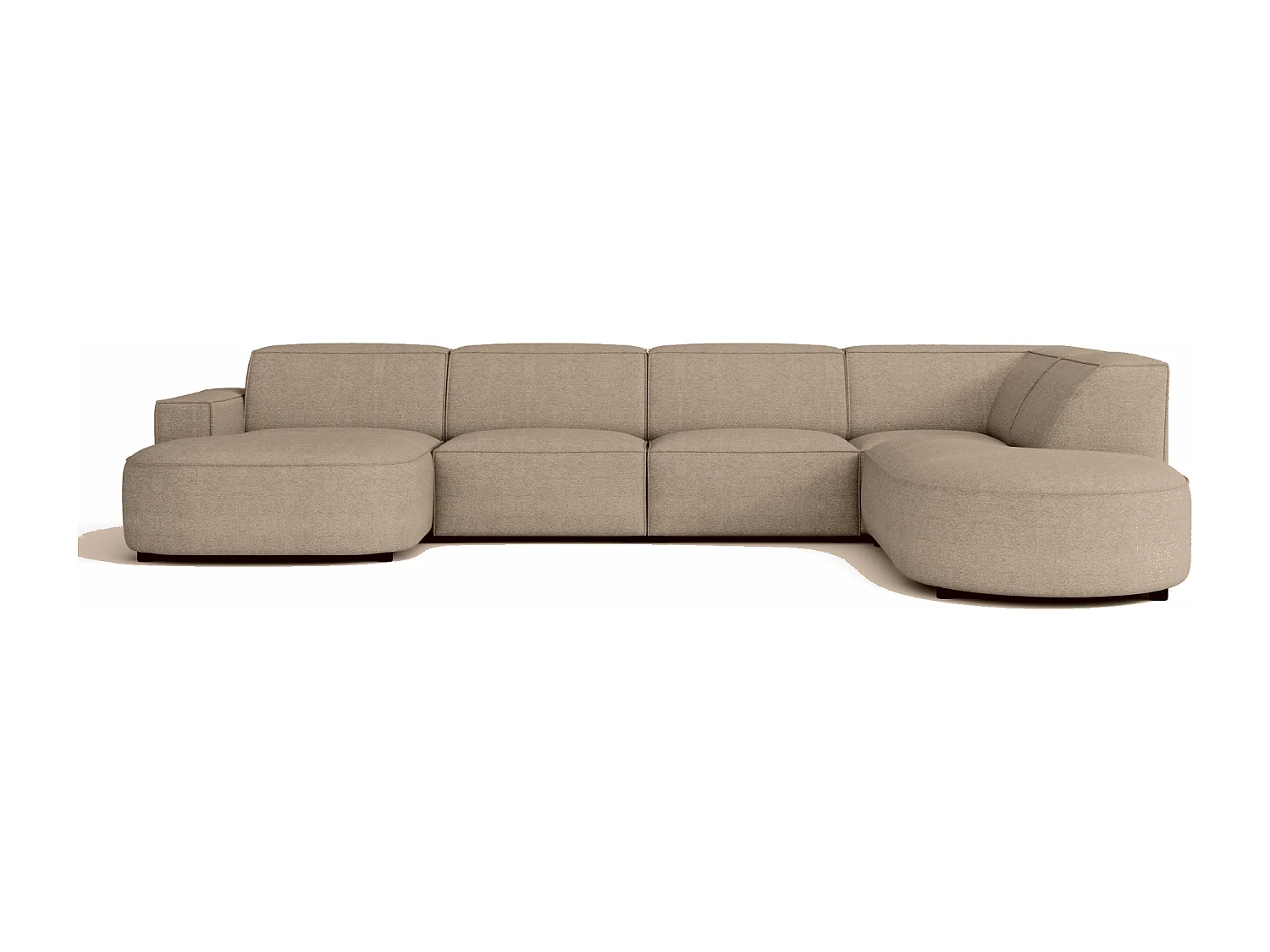 Canapé d’angle modulable CURSAL H – angle gauche,  beige Raven 30 , 364×166/284×70 cm