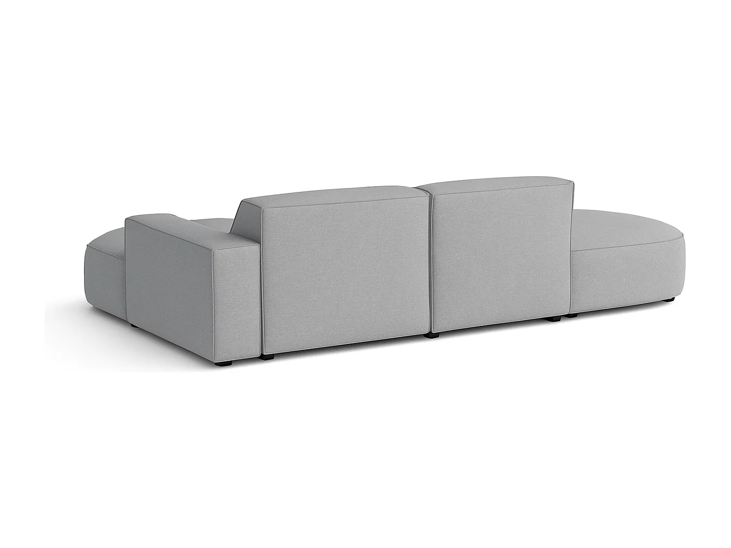 Canapé d’angle modulable  CURSAL G –  angle droit, 284×166×70 cm, gris Raven 7 méridiennes arrondies, autoportant