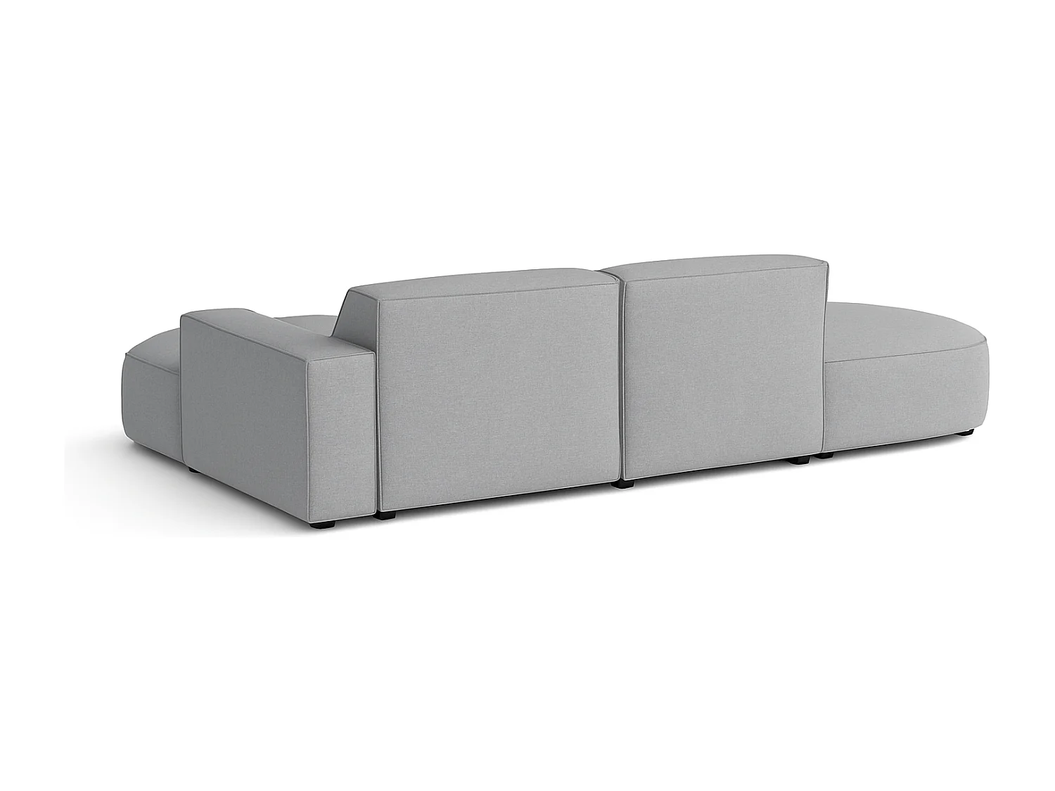 Canapé d’angle modulable  CURSAL G –  angle droit, 284×166×70 cm, gris Raven 7 méridiennes arrondies, autoportant