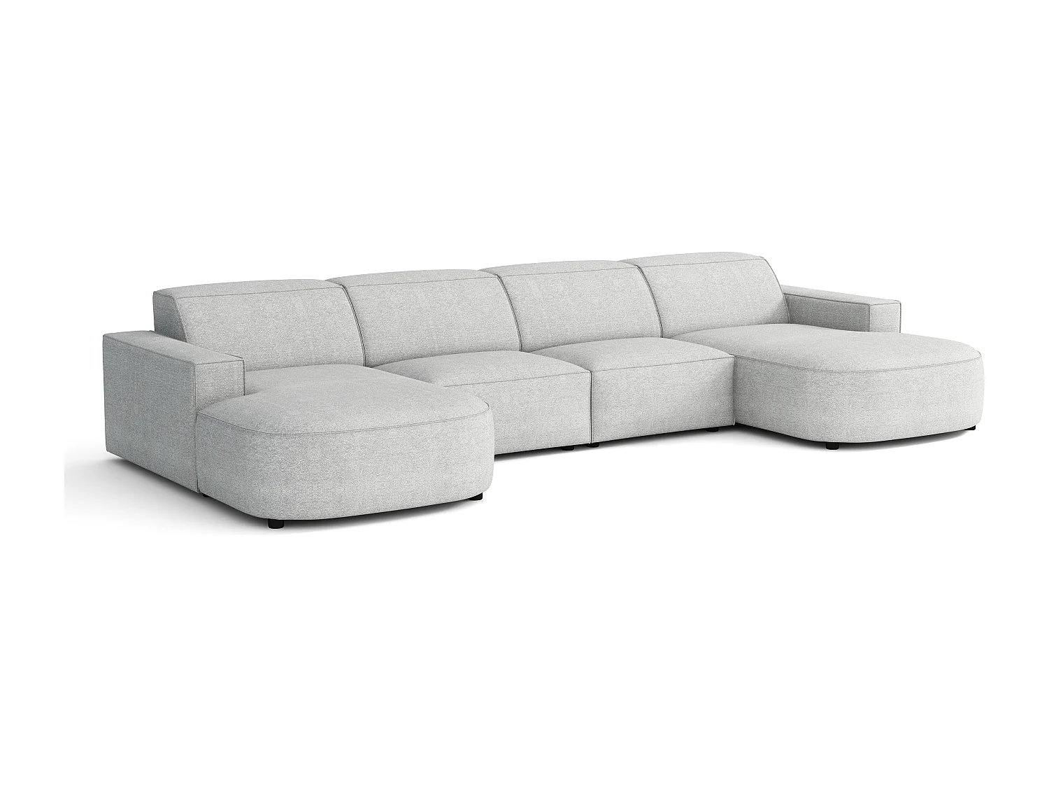 Canapé d’angle modulaire Cursal E – 364 x 166 cm,gris clair Raven 6 , design moderne