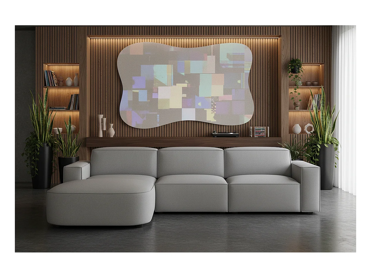 Canapé d’angle modulaire Cursal B gauche – 282 × 166 cm, gris  Raven 7, design moderne