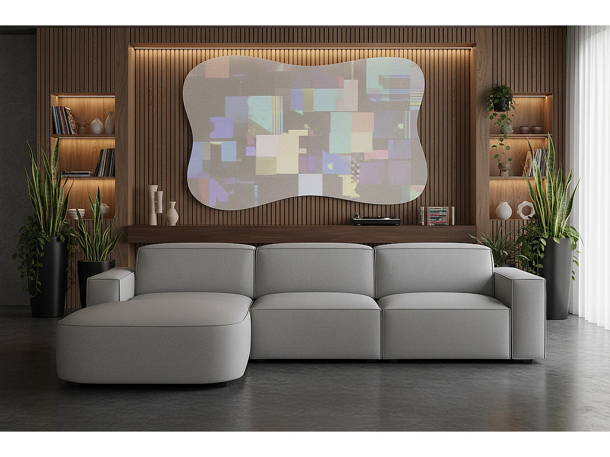 Canapé d’angle modulaire Cursal B gauche – 282 × 166 cm, gris  Raven 7, design moderne