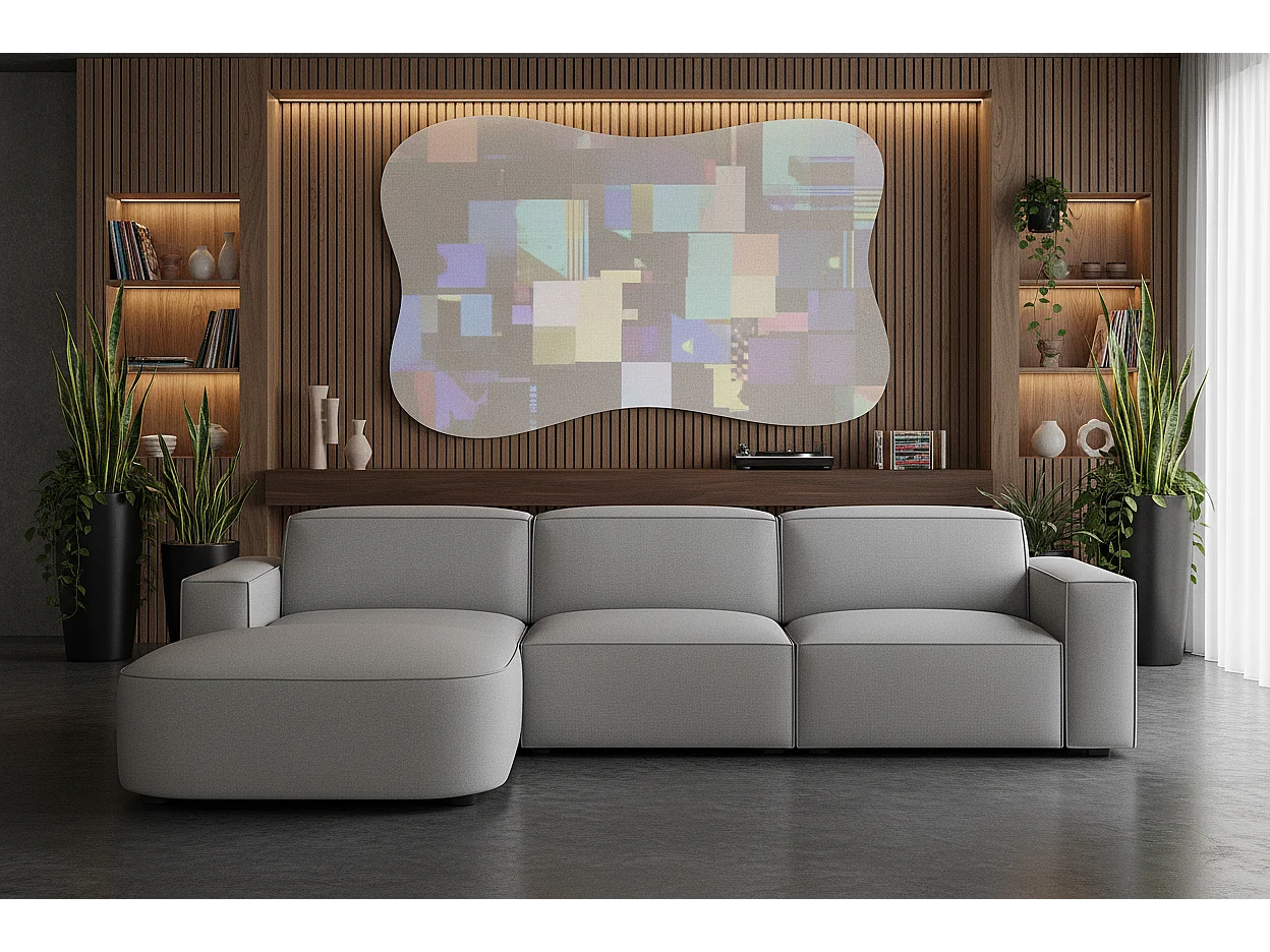 Canapé d’angle modulaire Cursal B gauche – 282 × 166 cm, gris  Raven 7, design moderne