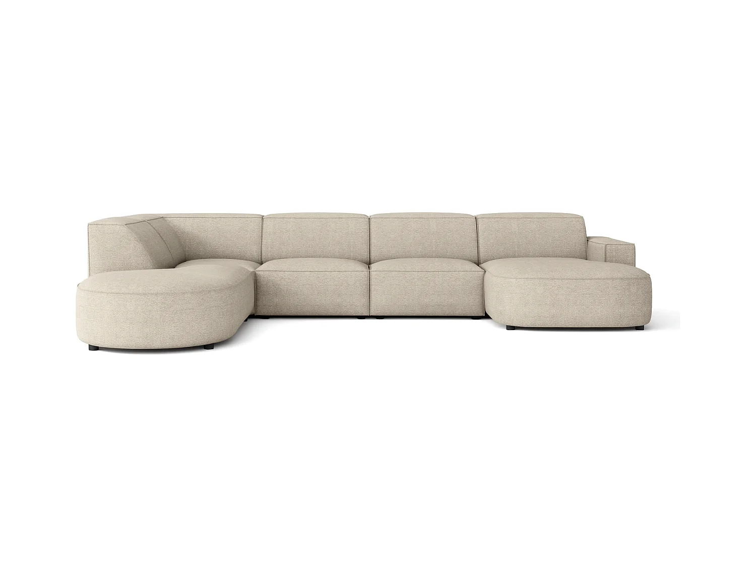 Canapé d’angle modulable CURSAL H – angle droit, Raven 24  crème, 364×166/284×70 cm