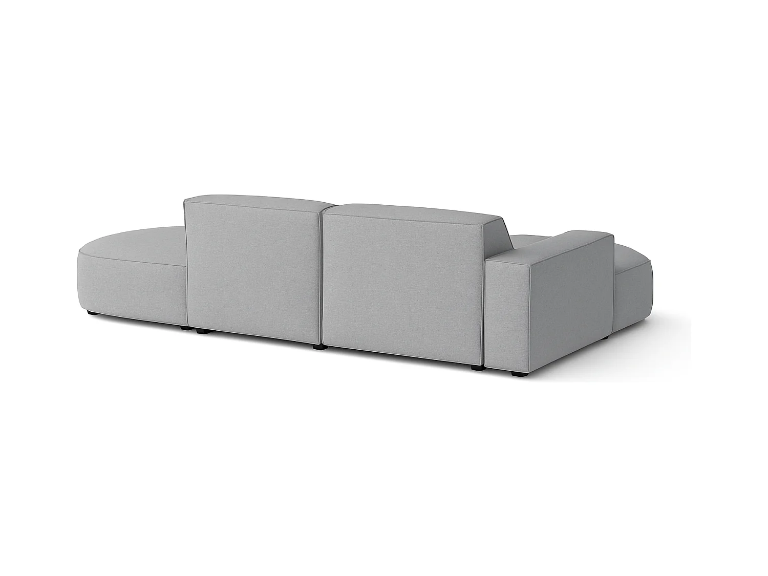 Canapé d’angle modulable  CURSAL G – angle gauche, 284×166×70 cm, gris Raven 7 méridiennes arrondies, autoportant