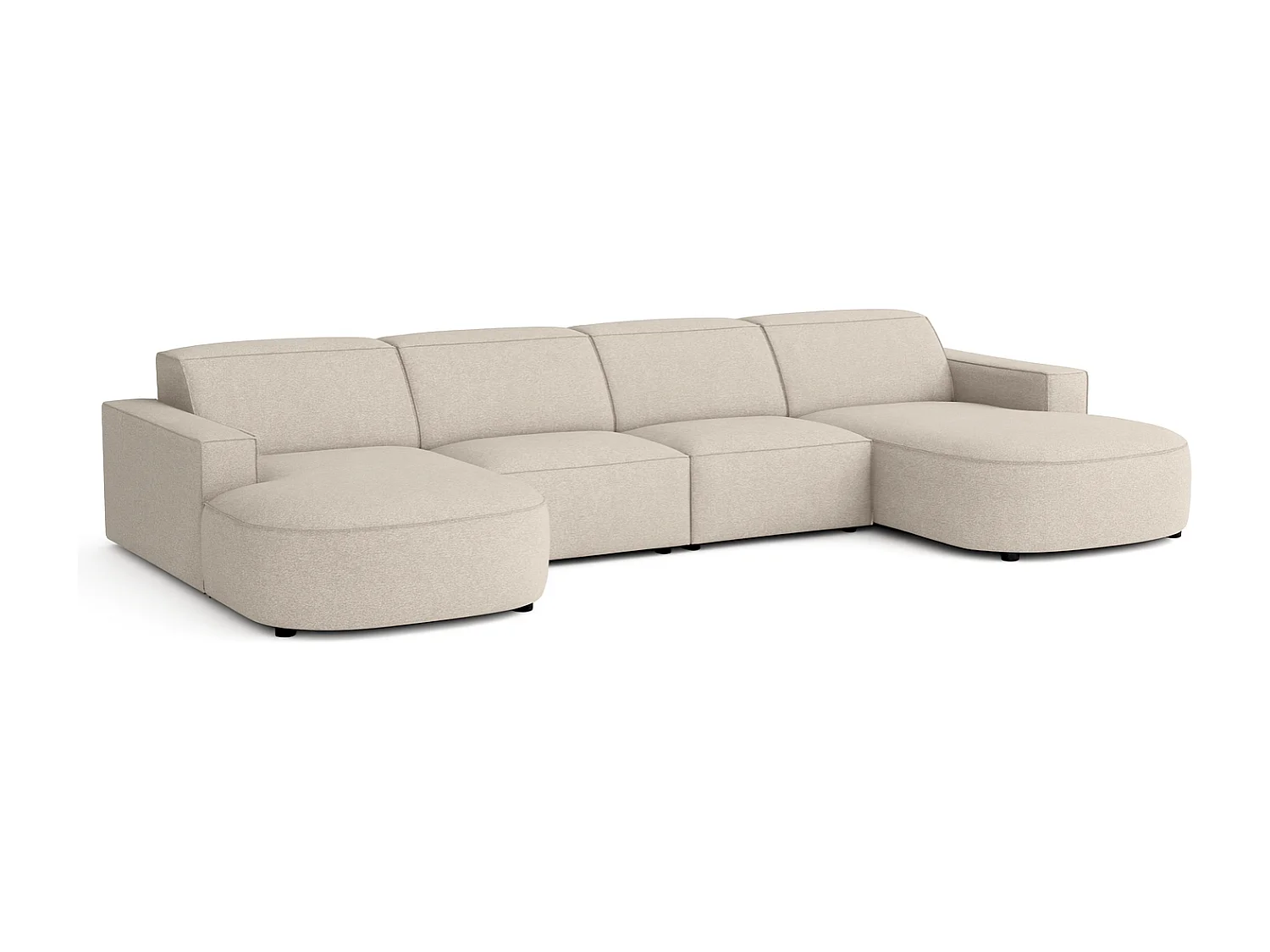 Canapé d’angle modulaire Cursal E – 364 x 166 cm,crème Raven 24, design moderne