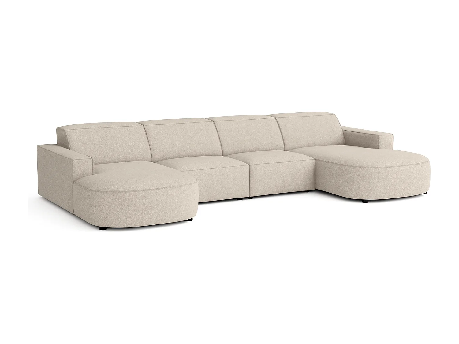 Canapé d’angle modulaire Cursal E – 364 x 166 cm,crème Raven 24, design moderne