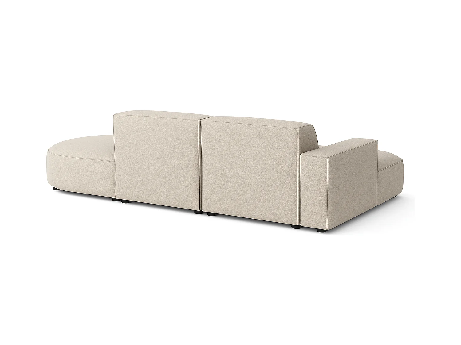 Canapé d’angle modulable  CURSAL G – angle gauche, 284×166×70 cm, crème Raven 24 méridiennes arrondies, autoportant