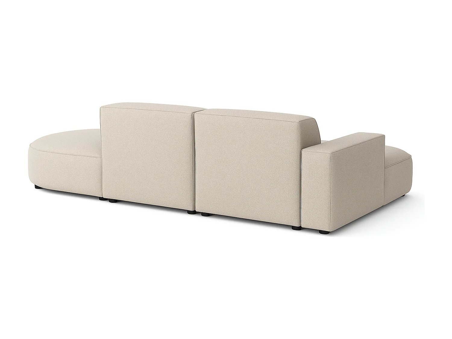 Canapé d’angle modulable  CURSAL G – angle gauche, 284×166×70 cm, crème Raven 24 méridiennes arrondies, autoportant