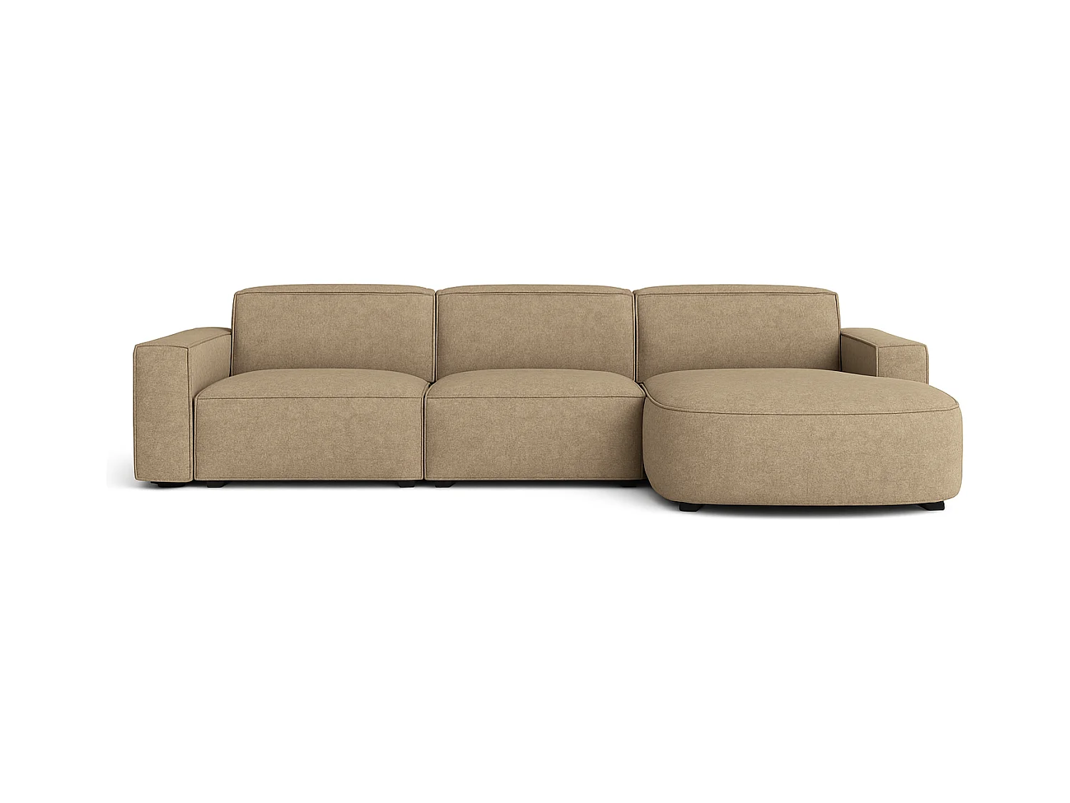 Canapé d’angle modulaire Cursal B droit – 282 × 166 cm, marron clair Raven 34, design moderne