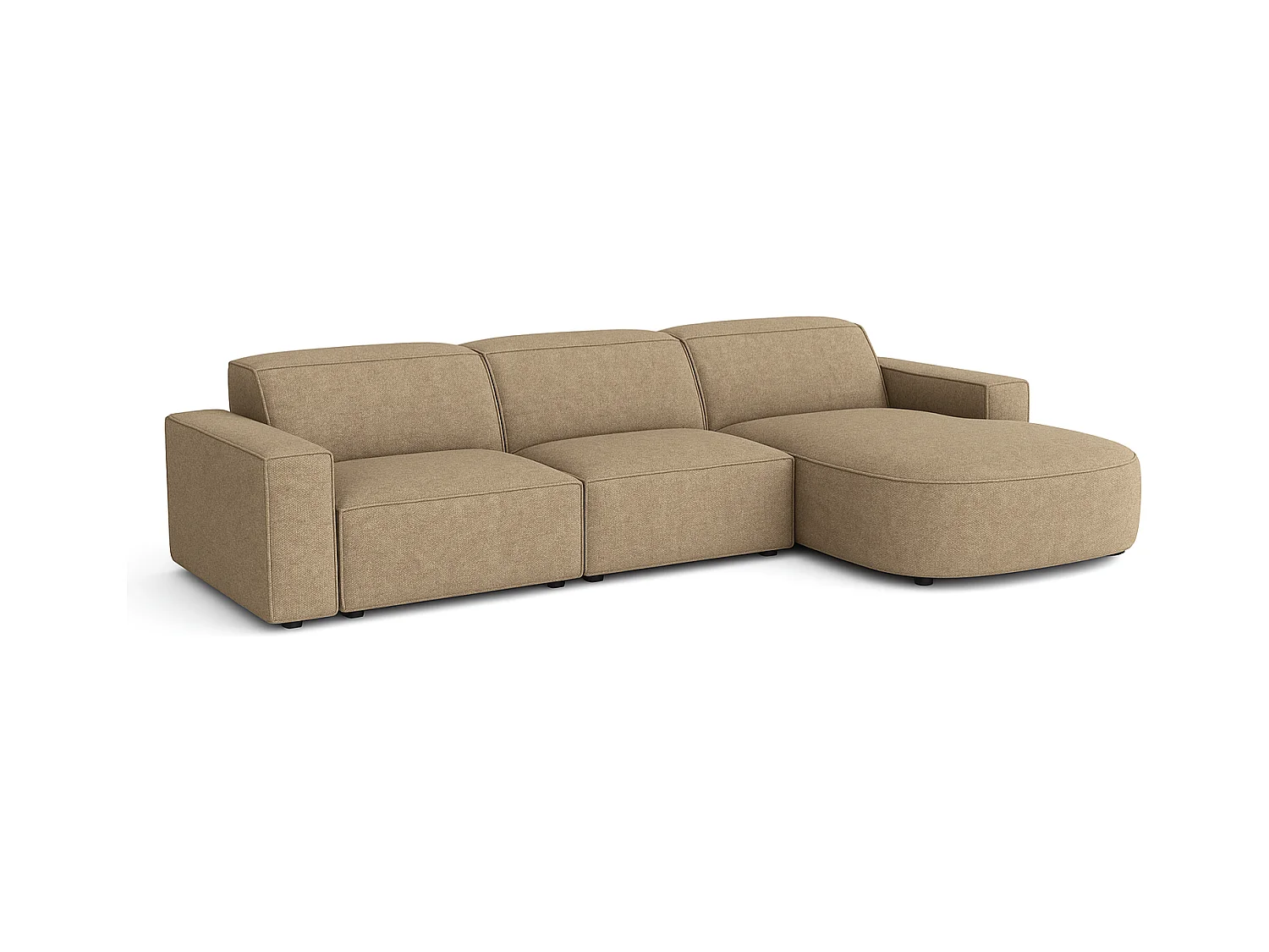 Canapé d’angle modulaire Cursal B droit – 282 × 166 cm, marron clair Raven 34, design moderne