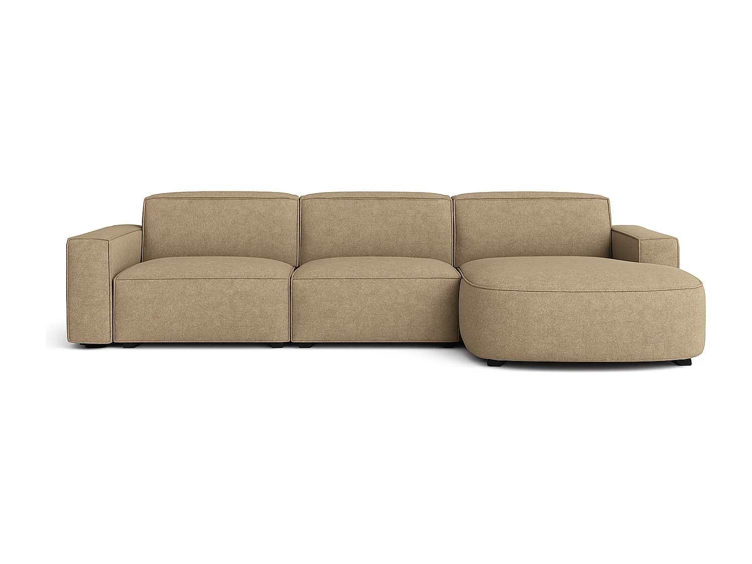 Canapé d’angle modulaire Cursal B droit – 282 × 166 cm, marron clair Raven 34, design moderne