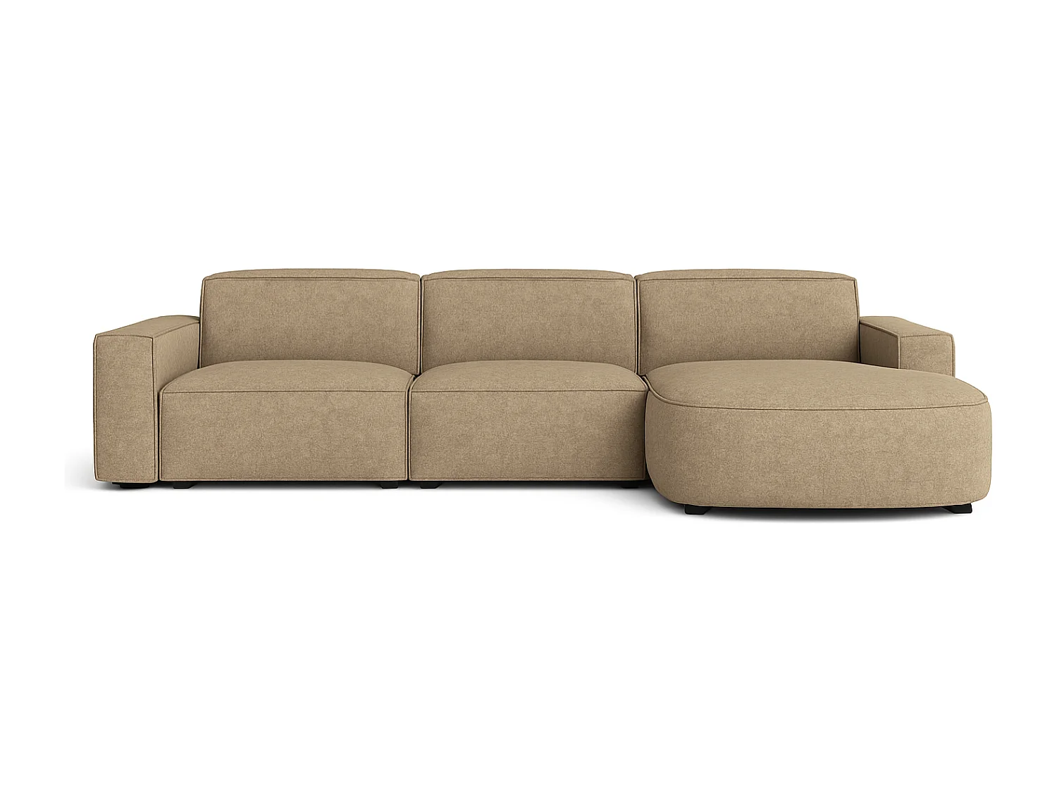 Canapé d’angle modulaire Cursal B droit – 282 × 166 cm, marron clair Raven 34, design moderne