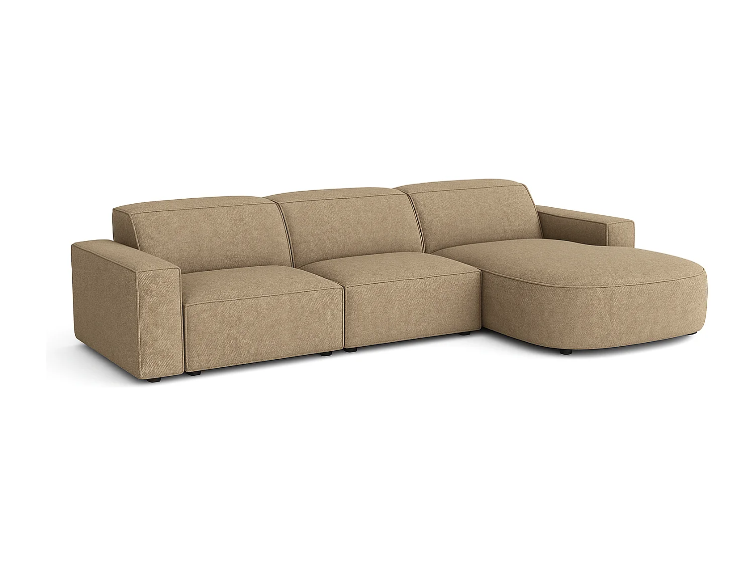 Canapé d’angle modulaire Cursal B droit – 282 × 166 cm, marron clair Raven 34, design moderne