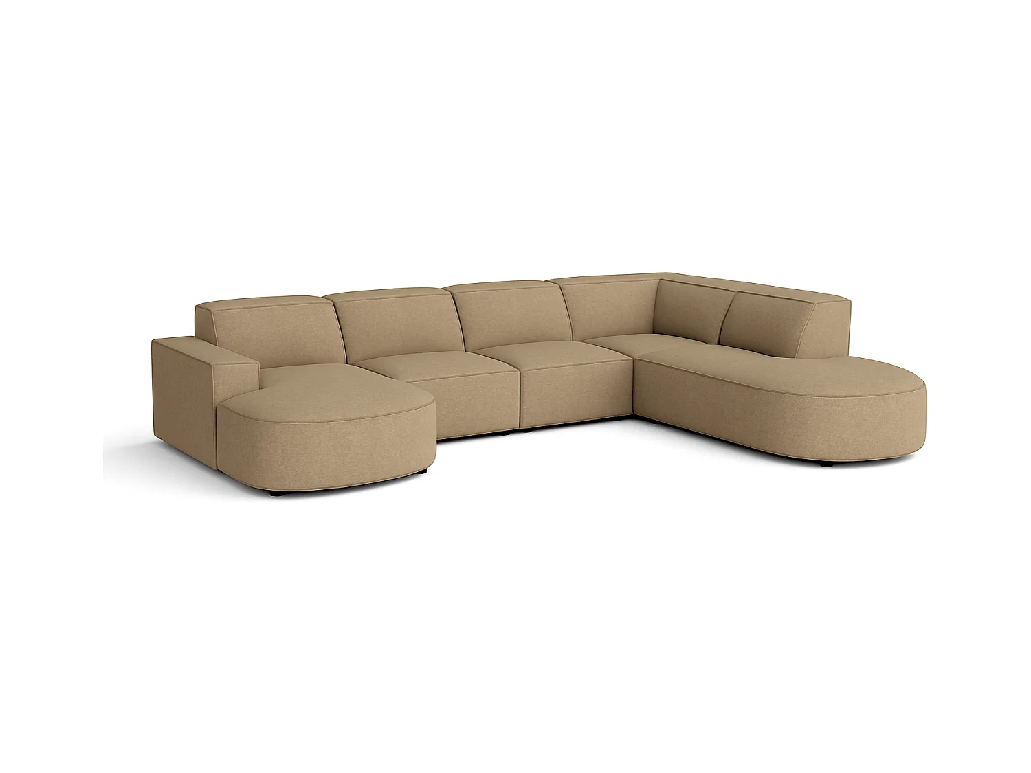 Canapé d’angle modulable CURSAL H – angle gauche, marron clair Raven 34 , 364×166/284×70 cm