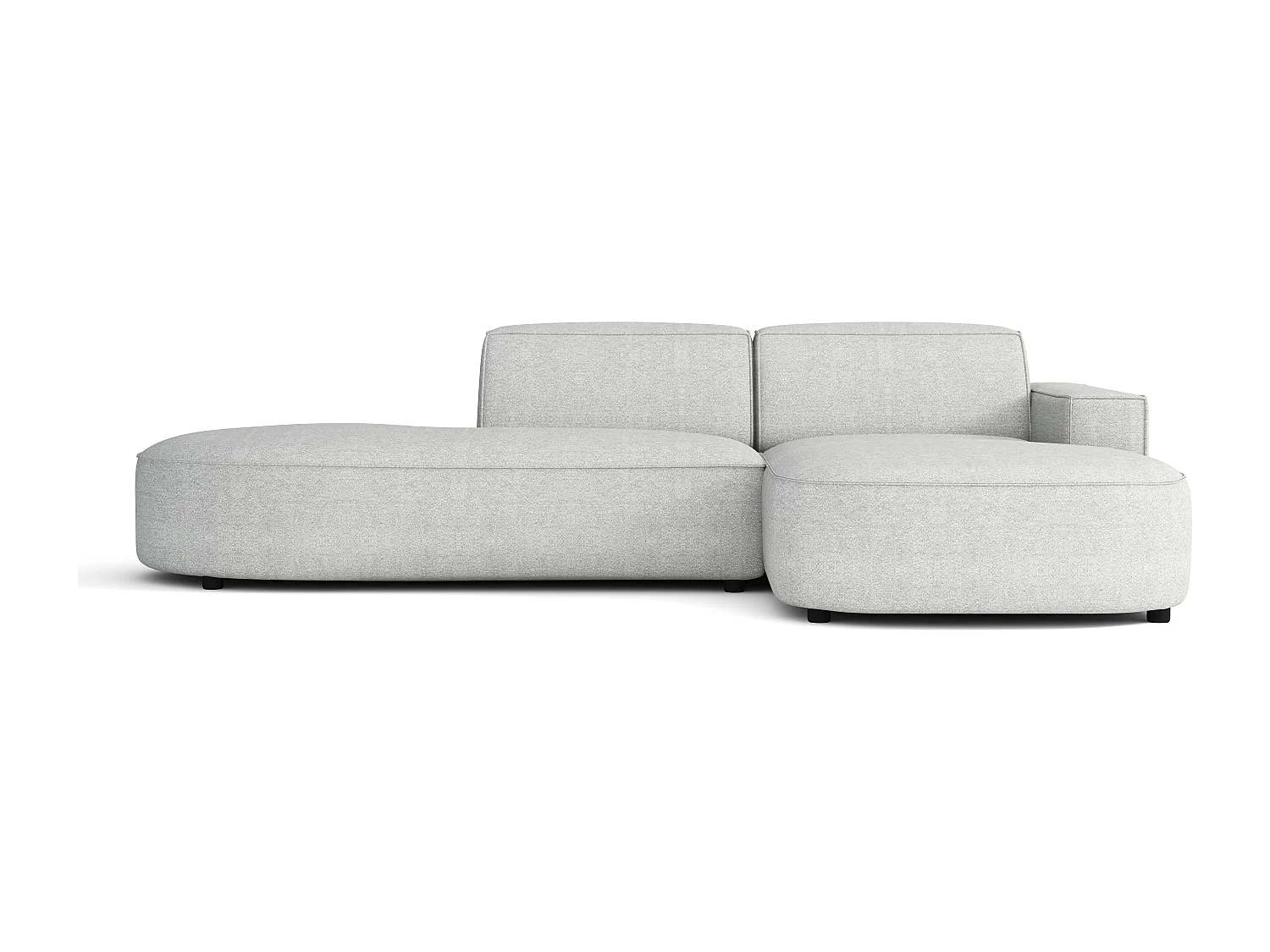 Canapé d’angle modulable  CURSAL G –  angle droit, 284×166×70 cm, gris clair Raven 6 méridiennes arrondies, autoportant