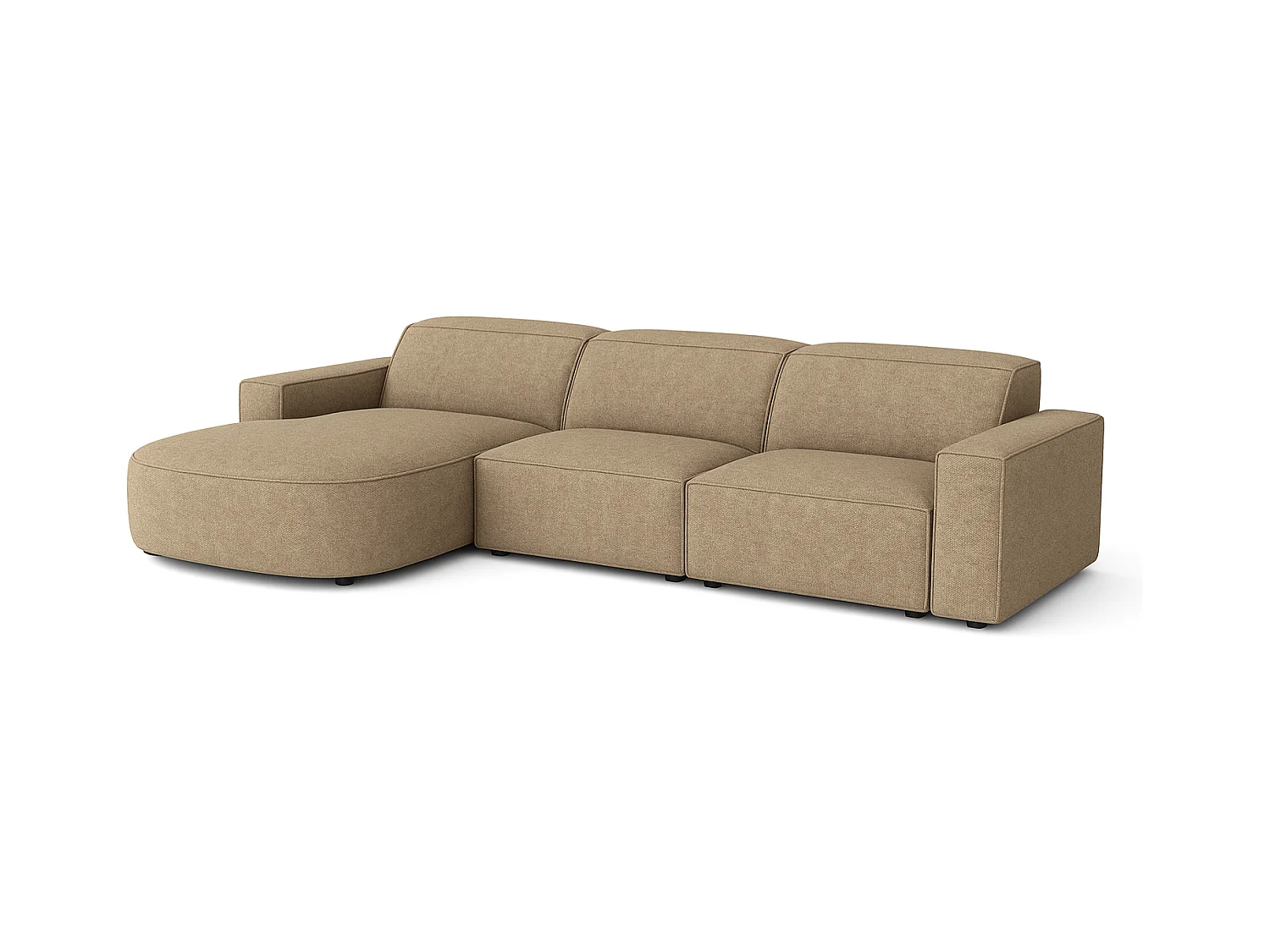 Canapé d’angle modulaire Cursal B gauche – 282 × 166 cm, marron clair Raven 34, design moderne