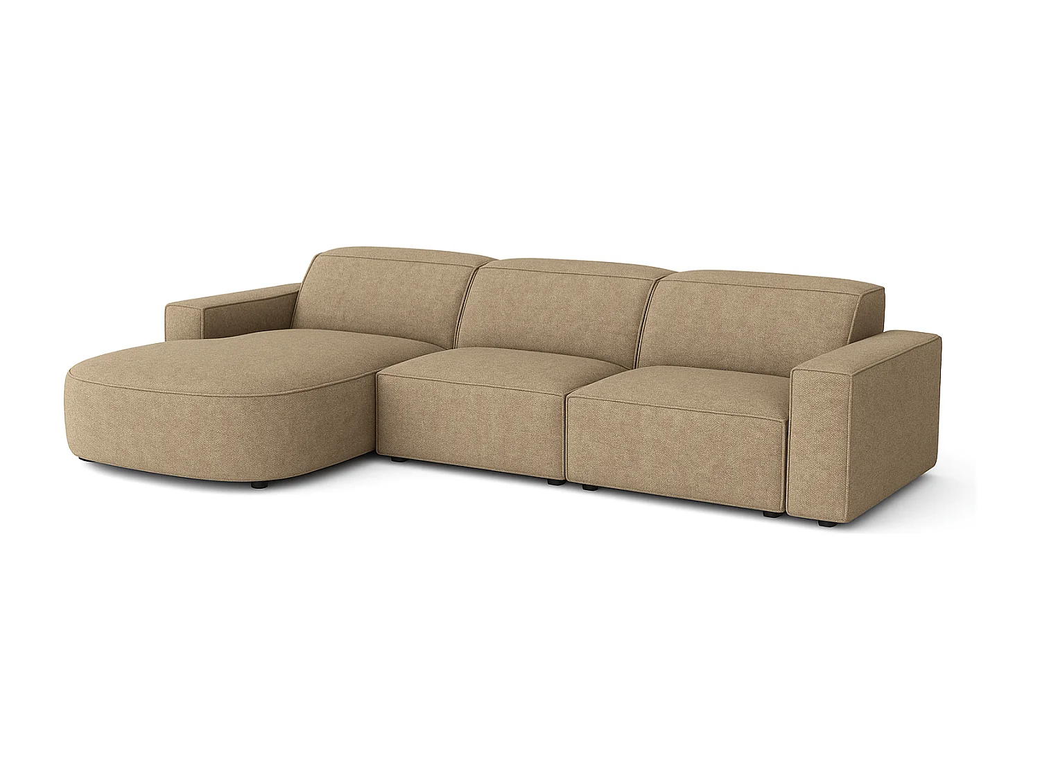 Canapé d’angle modulaire Cursal B gauche – 282 × 166 cm, marron clair Raven 34, design moderne