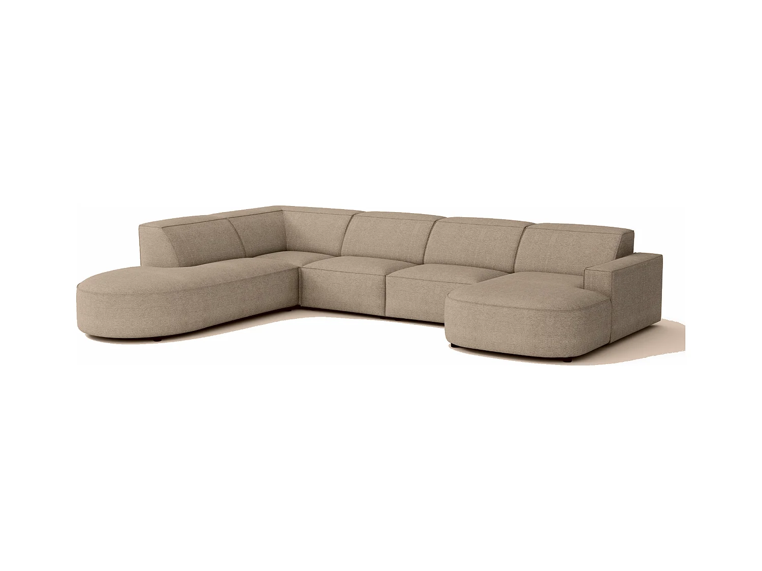 Canapé d’angle modulable CURSAL H – angle droit,  beige Raven 30 , 364×166/284×70 cm