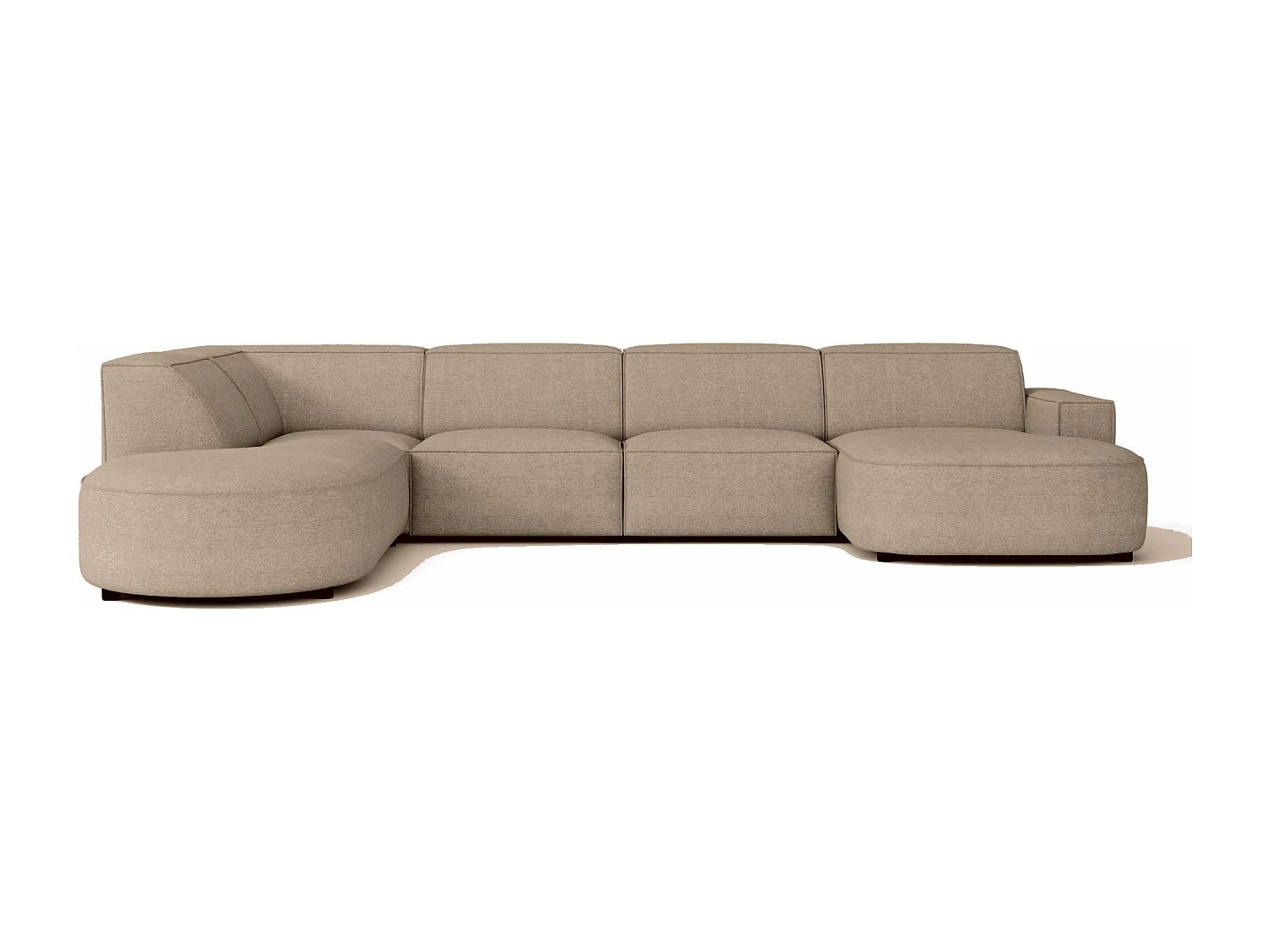 Canapé d’angle modulable CURSAL H – angle droit,  beige Raven 30 , 364×166/284×70 cm