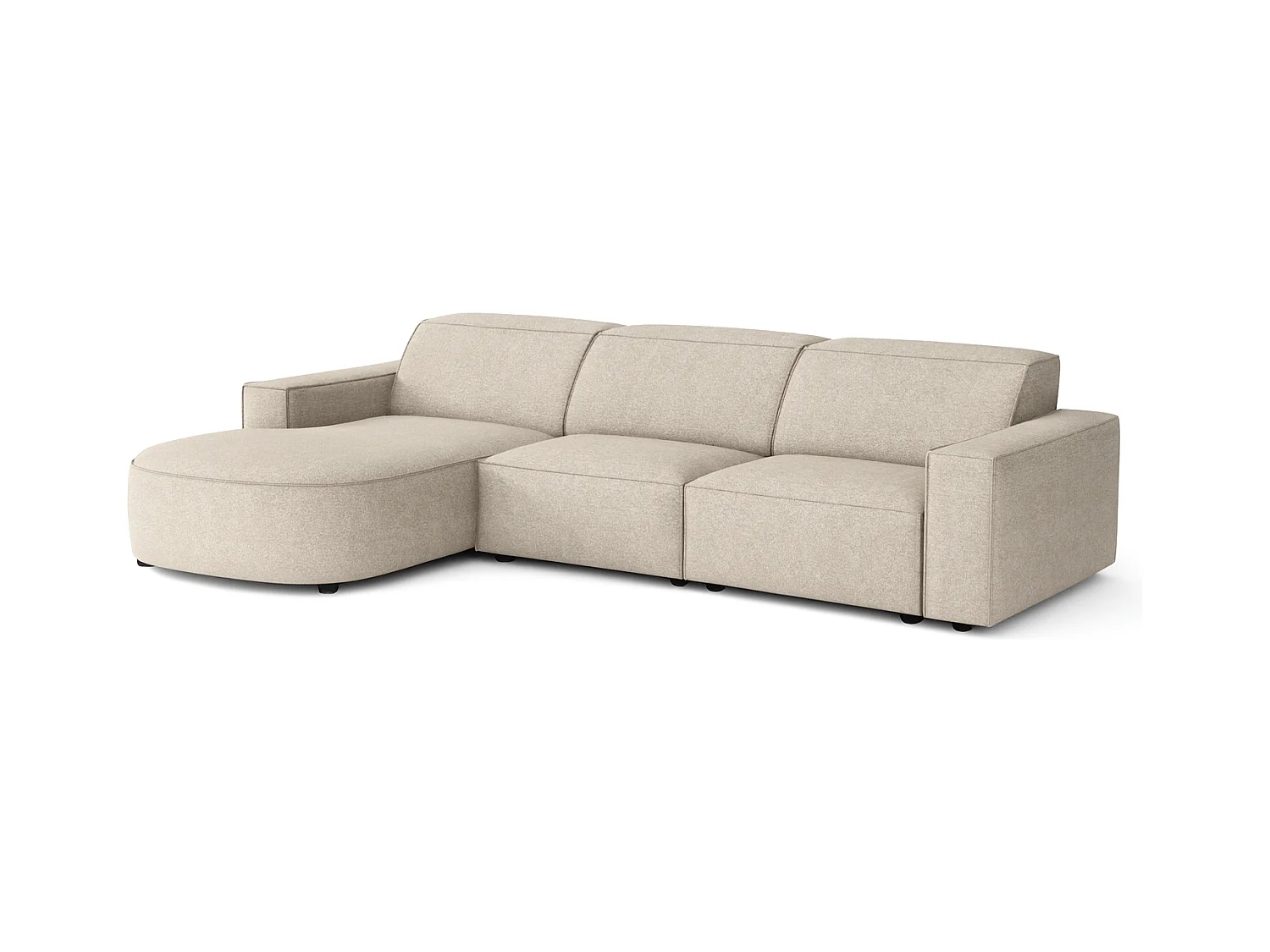 Canapé d’angle modulaire Cursal B gauche – 282 × 166 cm,crème  Raven 24, design moderne