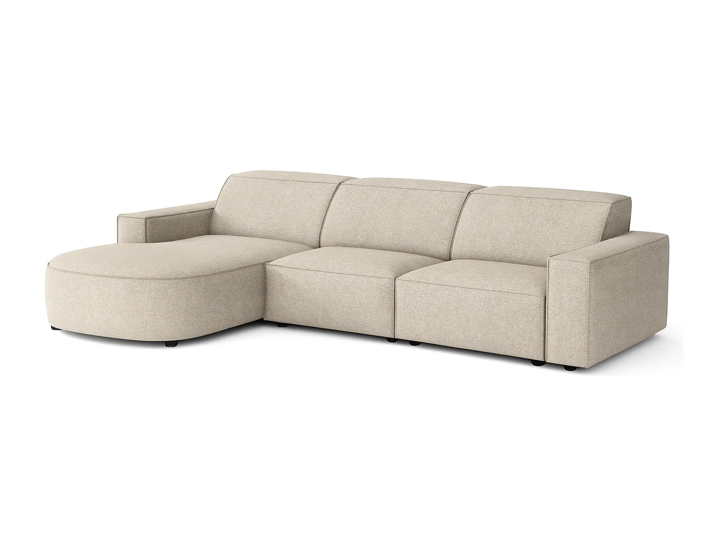 Canapé d’angle modulaire Cursal B gauche – 282 × 166 cm,crème  Raven 24, design moderne