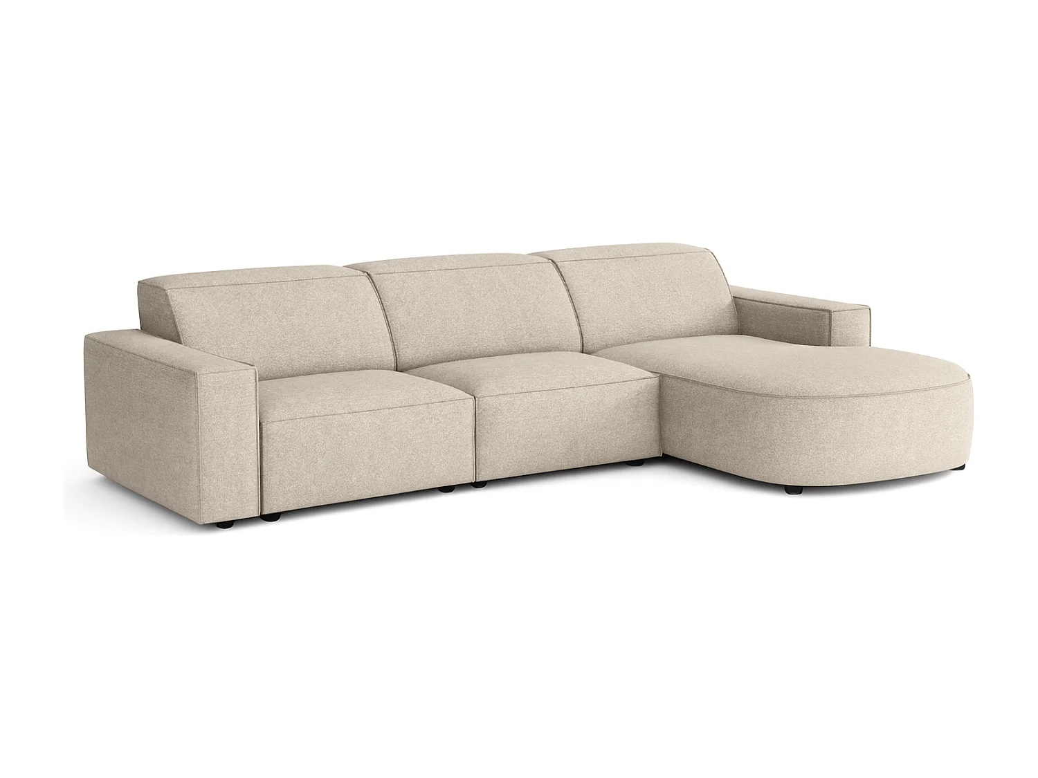 Canapé d’angle modulaire Cursal B droit – 282 × 166 cm,crème  Raven 24, design moderne