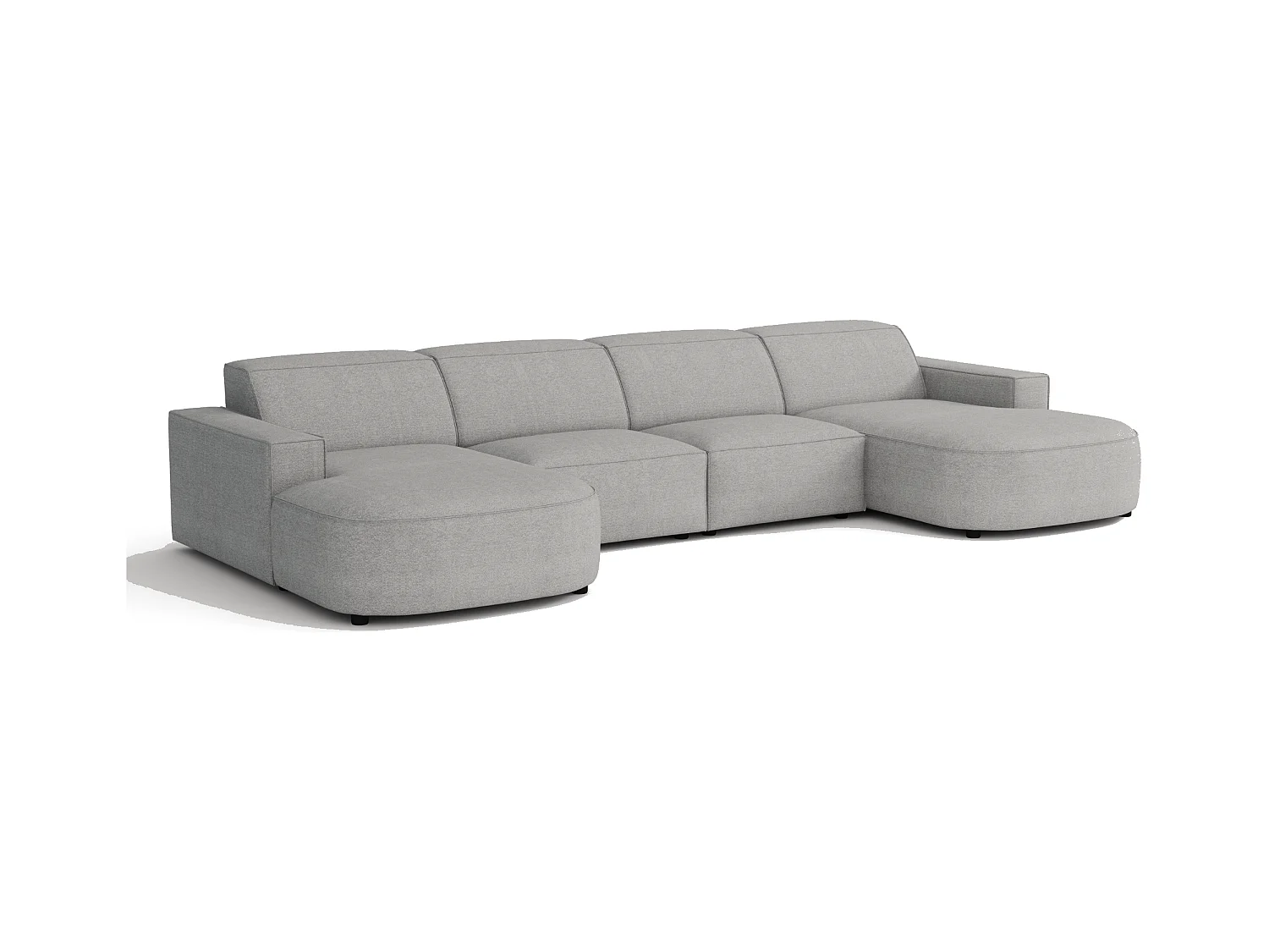 Canapé d’angle modulaire Cursal E – 364 x 166 cm,gris Raven 7 , design moderne
