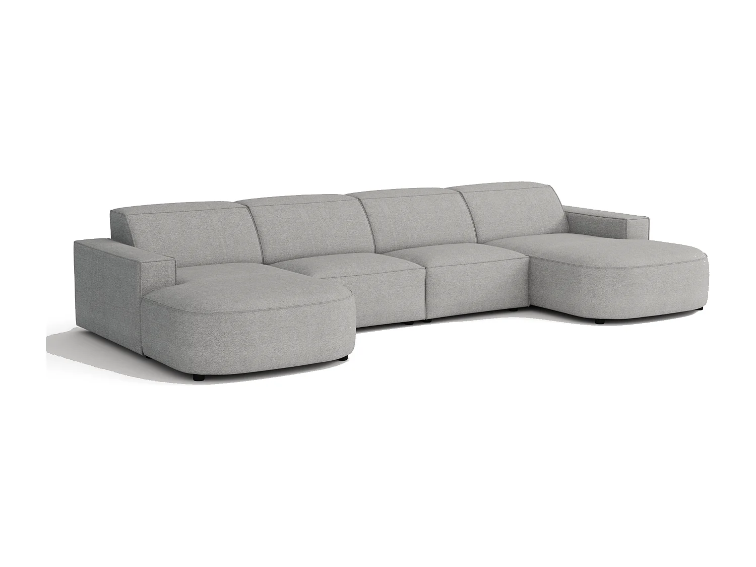 Canapé d’angle modulaire Cursal E – 364 x 166 cm,gris Raven 7 , design moderne