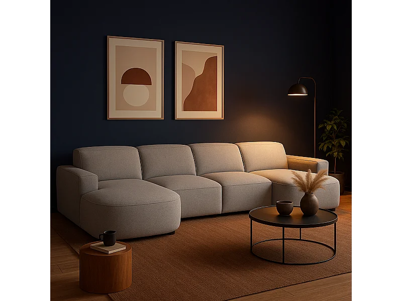 Narożnik modułowy Cursal E – sofa narożna 364 x 166 cm, szary Raven 7 , nowoczesny design