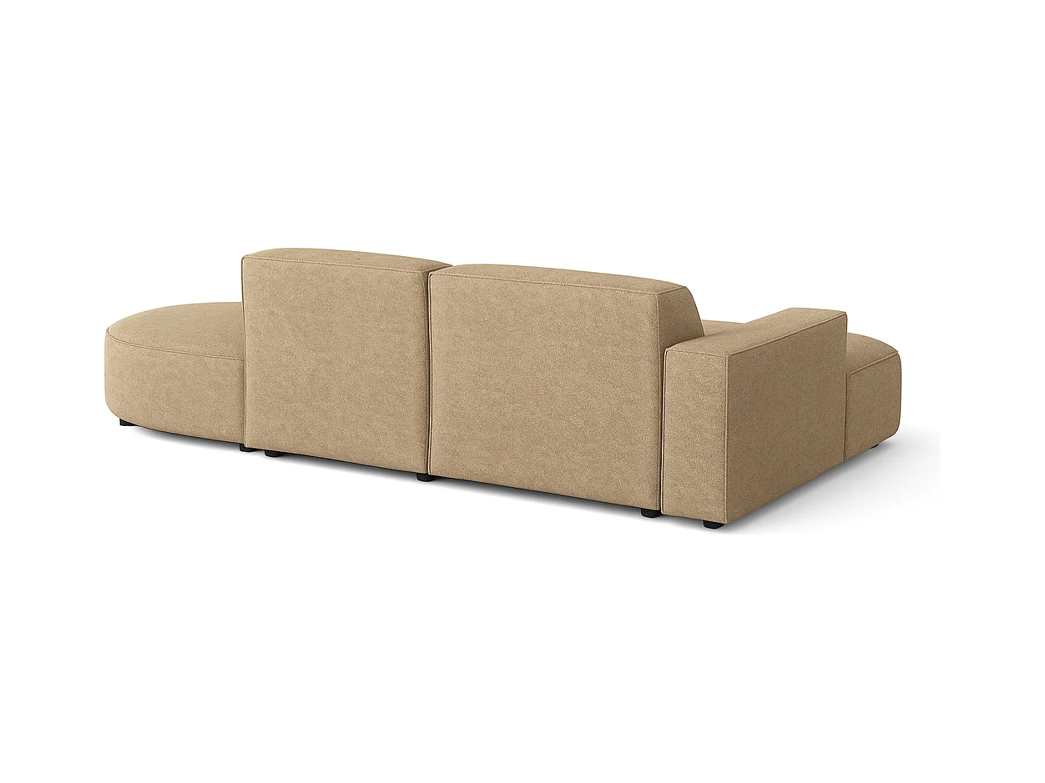 Canapé d’angle modulable  CURSAL G – angle gauche, 284×166×70 cm, marron clair Raven 34 méridiennes arrondies, autoportant