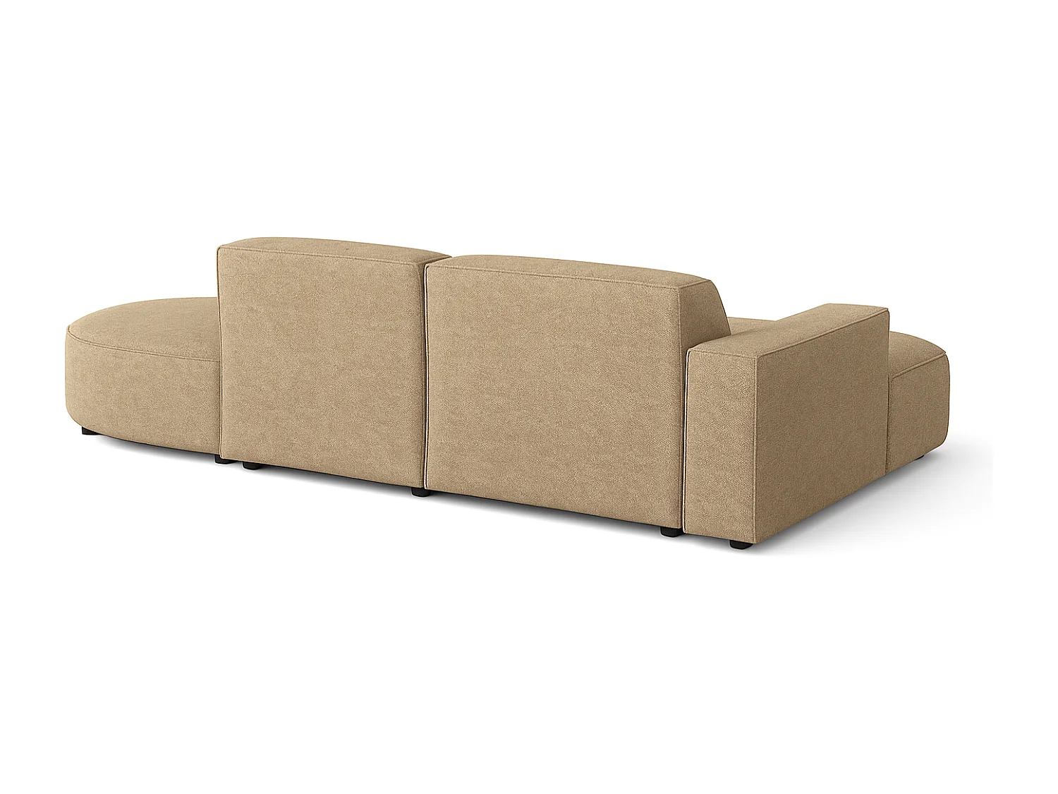 Canapé d’angle modulable  CURSAL G – angle gauche, 284×166×70 cm, marron clair Raven 34 méridiennes arrondies, autoportant