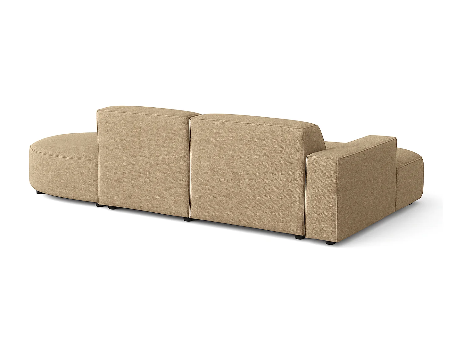 Canapé d’angle modulable  CURSAL G – angle gauche, 284×166×70 cm, marron clair Raven 34 méridiennes arrondies, autoportant