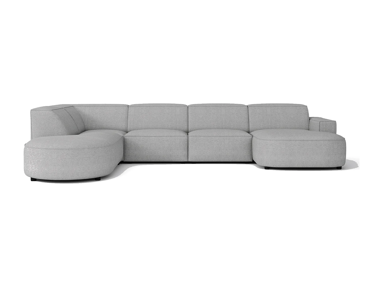 Canapé d’angle modulable CURSAL H – angle droit,  Raven 7 gris , 364×166/284×70 cm